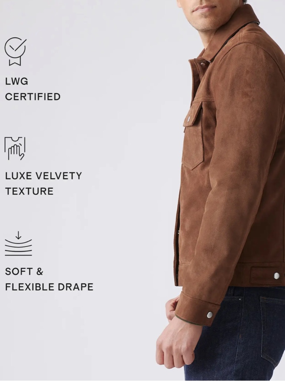 NWT Quince Men’s Italian Suede Trucker Jacket - Picture 4 of 9